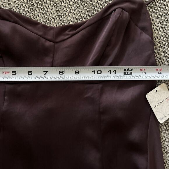INTIMATELY FREE PEOPLE NWT City Cool Midi Slip Satin Chemise Dress Chocolate M - Picture 10 of 12